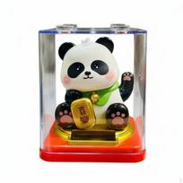 Solar Powered Panda Figurine Symbol of Good Fortune Waving Arm Ornament No Required for