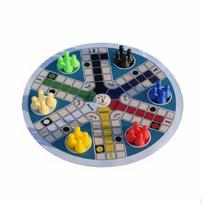 Round Flying Chess Board family 6 Player Ludo Game Set Portable Circular for Kids, Party,
