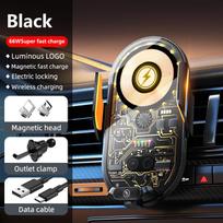 66W Magnetic Super Fast Wireless Car Charger, Auto Sensing Electric Clamp,Dashboard Air Vent Mount,Transparent Fast Charging for iPhone Samsung juoda