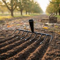 Heavy Duty Soil Rake Versatile Use Garden Construction Steel Tine Cultivator for