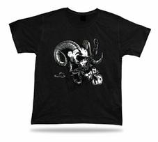 Monster Demon Devil RAM black and white awesome cool tshirt design apparel XL