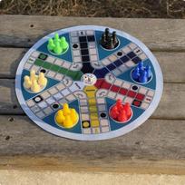 Round Flying Chess Board family 6 Player Ludo Game Set Portable Circular for Kids, Party,