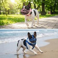 Breathable Short Snout Muzzle Short Nose Fit Bulldog Muzzle Easy Wear Pug Muzzle  Public Places M mėlyna