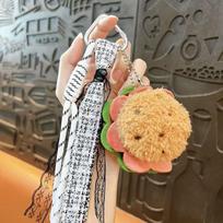 Cute Plush Burger Cake Keychain - Exquisite Bag Pendant & Small Gift