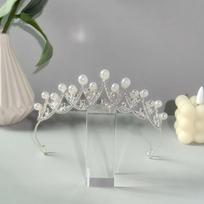 Pearl Temperament Princess Crown for Children's Day, Stage Performances, Fashion Shows, and Birthday Parties sidabras