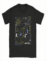 Avatars The Last Airbender Character Line Art T Shirts unisex Pure Cotton Vintage T-Shirts O Neck Tees Short Sleeve Tops Adult S įvairiaspalvis