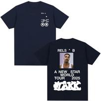 Rapper Rels B Album Poster Graphic T Shirts Men Women Clothing Hip Hop Fashion T-shirts High Quality Cotton Short Sleeve Tees 4XL