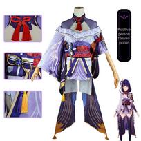 Raiden Shogun disfraz de Cosplay, traje Baal, Raiden Mei, conjunto completo, vestido, peluca, sombreros para Anime Expot L-(Costume+Wig)