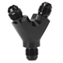 Aluminum Alloy 3Way Fitting Adapter Y Type AN6 6AN Male to 2X AN6 6AN Male Black