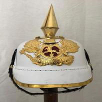 White German Prussian Pickelhaube Helmet , Imperial Officer Spike Helmet Wearable for Adult Gift