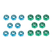 16pcs Skateboard Wheel Axle Nuts for Longboard Trucks, Carbon Steel, Color