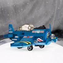 Karinės aviacijos konstravimo kaladėlės Žaislai AH-1 Sraigtasparnis F4U Corsair Naikintuvas Modelis Ideali Dovana Vaikams, Avijacijos Entuziastams in-bag blue