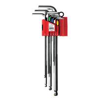 ANEX HB1012 Ball Point Wrench with Mag Catch Set Holder, 12-Piece (0.71/0.89/1.27/1.5/2/2.5/3/4/5/6/8/10mm)