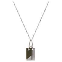 Emporio Armani Logo Series Double Tag Trendy Light Luxury Stainless Steel Necklace Men necklace Silver Black EGS3179040_NLP_NLC Basic Packaging-Box