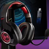 EDIFIER HECATE G2 Wireless 7.1 Triple-Mode Gaming Headset juoda raudona spalva