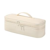 Large Hair Dryer Bag Travel Hair Dryer Bag Portable Double-Layer Hair Dryer Storage Bag Spacious Organizer Case With For Women'S smėlis