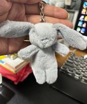 Stuffed Animals Cute Cartoon Rabbit Keychain Love Pompom Trinket Toy Girl Bag Car Keychain Mobile Phone Pendant Jewelry Gift pilka spalva