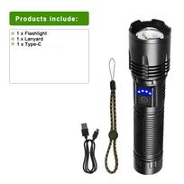 2026 NEW Ultra Bright LED Flashlight Strong Light Tactical Torch Rechargeable Portable Lamp Outdoor Camping Lantern Built in battery
