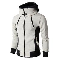 Vyriški gobtuvai su užtrauktuku Pavasario rudens vilnos megztiniai su gobtuvu Vyriški sportiniai drabužiai skara Apykakle Slim Fit Top Vyriška Nauja Mada Hoody Vyras M smėlis