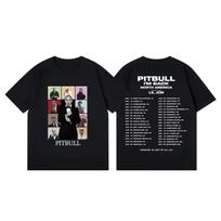 Pitbull I'm Back Tour 2026 Prekės Marškinėliai Reperis Mr.worldwide Grafiniai Marškinėliai Vyrams Moterims Mada Hip Hop Gatvės apranga Per didelis Marškinėlis Laisvalaikio drabužiai 4XL