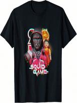 Squids Games 2 Front Man & Henchunisex Glitch Logo T-Shirt S įvairiaspalvis