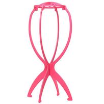 Plastic Wig Stand Portable Wig Head Stand Black Pink Wig Hang Holder Stand Durable Hair Display Tools Wig Accessories rožinė