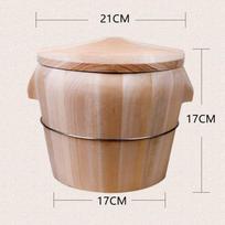 Practical-Kitchen Tool Portable Natural Wooden Steaming Rice Bucket With Lid Steamed Rice Barrel Canteen Restaurant Steamer