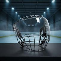 Wire Cage Face Guard Impact Resistant Helmet Visor Combo Wide Vision Ice Hockey for