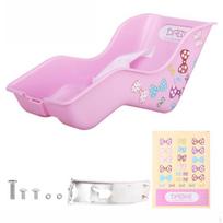Doll Bike Seat Fits Standard Dolls Kids With Belt for Girls Pink Bucket