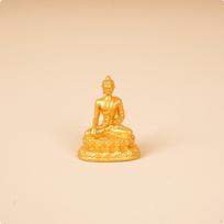 Miniature Golden Buddha Statue Palm Size Small Portable Buddhist Figurine Feng Shui PocketSized