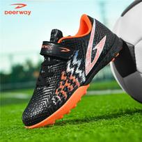 DEL Hui Velcro Kids Soccer Shoes - Boys & Girls Campus Training Cleats 36 juoda oranžinė spalva