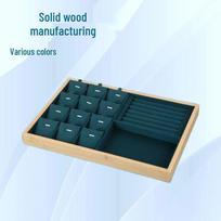 Bamboo & Wood Velvet Jewelry Display Tray for Earrings, Pendants, Rings, Necklaces & Bracelets