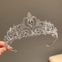Elegant Bride Crown: Simple Wedding Gown and Stage Accessories Headwear sidabras