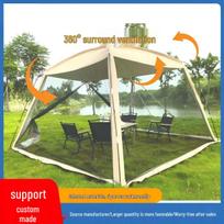 Quick-Open Windproof Camping Tent with Sun Protection and Silver Coating Single Door 6-10 people