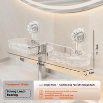 Suction Cup Washbasin Storage Rack Self-Distribution Rack Bathroom Wash Basin Punch-Free A4