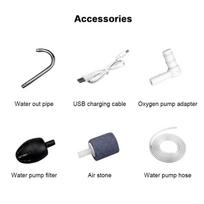 Nešiojama 3-in-1 Mini deguonies pompa su oro akmenuku, vamzdeliu, jutikliu, USB įkrovimu, automatiniu vandens siurbliu, LED apšvietimu, skirta žvejybai lauke A