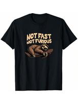 Not Fast, Not Furious - Funny Sloth T-Shirt S įvairiaspalvis