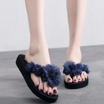 Ladies Flower Flip Flops Summer Flip Flops Beach Slippers Casual Home Shoes Outdoor Slippers 40