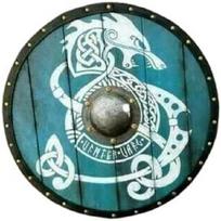 Viking Round Templar LARP Warrior Shield 60.96 cm Blue