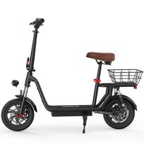 iScooter i12 Elektrinis paspirtukas 12'' Pneumatinė kelio padanga 25KM/H 500W 36V/7.5Ah Baterija 30KM Nuvažiuojamas atstumas su krepšeliu 500W——i12 juoda