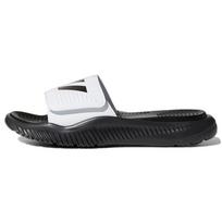 Adidas Alphabounce Slide Fashion Velcro Rubber Sole Non-Slip Slide Sandals Unisex Sandals Black White FZ0388 40½