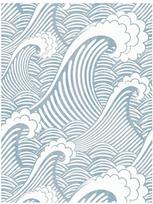 Peel And Stick Handpainting Seamless Blue White Waves Spray Self-Adhesive Prepasted Waterproof Wallpaper Wall Mural Home Decor 3mx45cm(118x17.7in)