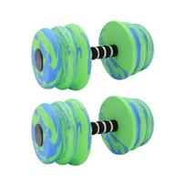 1Pair Water Aquatic Exercise Dumbbell Fitness Equipment Aquatic Exercise Dumbbell for Fitness Workout Easy to Use žalia