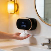 Automatic Soap Dispenser Liquid Bathroom: Wall Mount Rechargeable Touchless Adjustable Auto Smart Electric Plastic Soap Dispenser- Kitchen One Size juoda