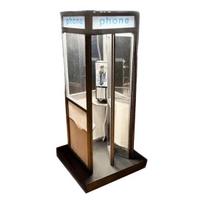 Retro aukšta telefono būdelės lempa Vintažinė telefono būdelė LED naktinė lemputė Klasikinė gatvės telefono dėžutė Dekoratyvinė stalinė lempa Miegamojo Biuro Bendrabučio Dekoras 30cm