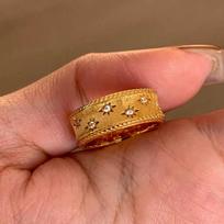 2026 Brushed Star Ferris Wheel Ring Women's Light Luxury High-end Niche Design Mango Zircon Food Ring Ring no. 6