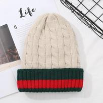 1 vnt žieminė šilta megztinė kepurė tinka moteriškiems susuktiems siūlams ir aksominei madingai elastingai megztinei skrybėlaitei LXY 22*24cm smėlis