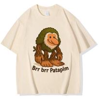 Tralala Tung Sahur Bombardiro Crocodile Pattern Tshirt Interesting Italian Brainrot Tshirt Female Model Yin Printed Tshirt S