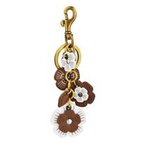 Keychain Pendant Faux Leather Flower Shape Key Chain with Golden Lobster Clasp Extended Chain Backpack Accessory Size#1pc