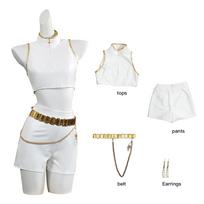 Demonų medžiotojos cosplay kostiumas mergaitėms, grupė Mira Rumi Zoey, Kpop dainininkės, anime pasirodymų kostiumai, sceniniai pasirodymai, Helovino vakarėlis 110CM
